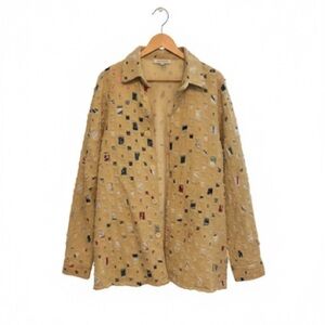 TEMU Patchwork Textured Button Down Blazer